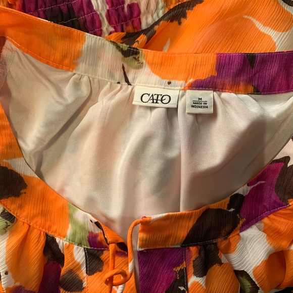 Cato womens size medium floral top orange purple green - Picture 7 of 7